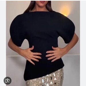 Zara Black Puff Sleeve Top